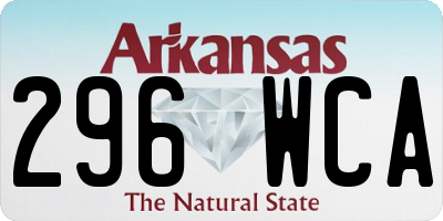 AR license plate 296WCA