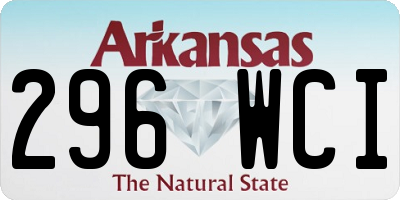 AR license plate 296WCI