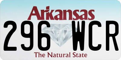 AR license plate 296WCR
