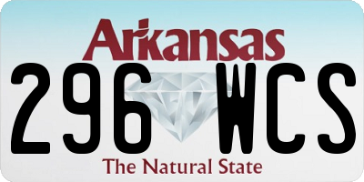 AR license plate 296WCS