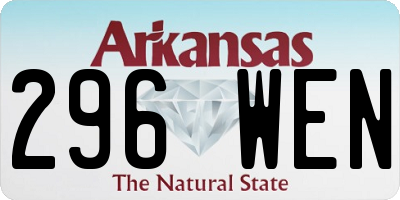 AR license plate 296WEN