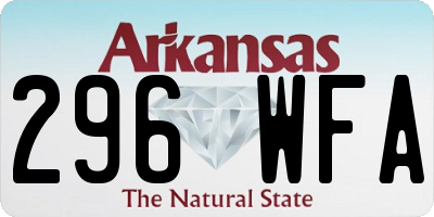 AR license plate 296WFA