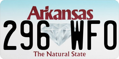 AR license plate 296WFO
