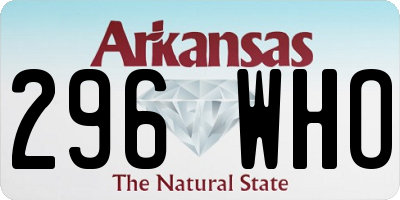 AR license plate 296WHO