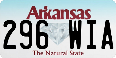 AR license plate 296WIA