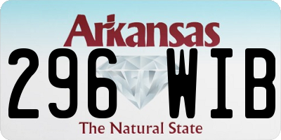 AR license plate 296WIB
