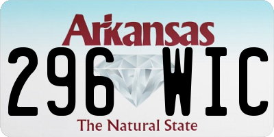 AR license plate 296WIC