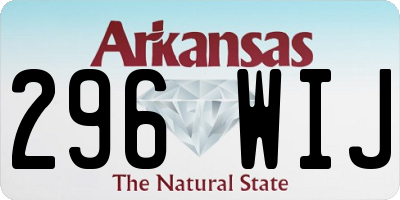 AR license plate 296WIJ