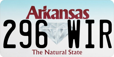 AR license plate 296WIR
