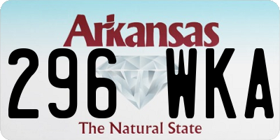 AR license plate 296WKA