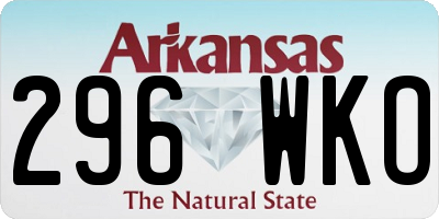 AR license plate 296WKO