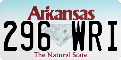 AR license plate 296WRI