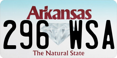 AR license plate 296WSA