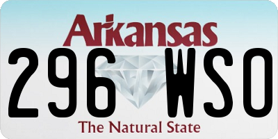 AR license plate 296WSO