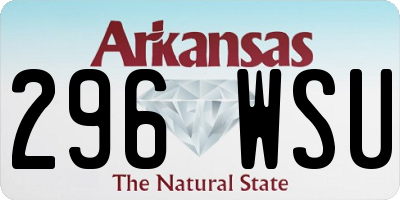 AR license plate 296WSU