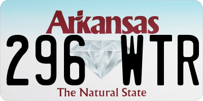 AR license plate 296WTR