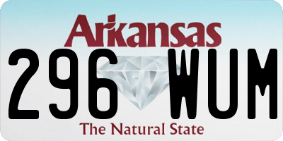 AR license plate 296WUM