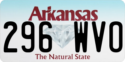 AR license plate 296WVO