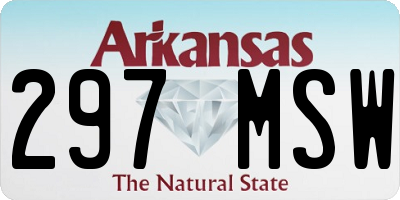 AR license plate 297MSW