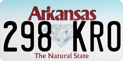 AR license plate 298KRO