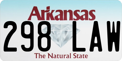 AR license plate 298LAW