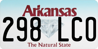 AR license plate 298LCO