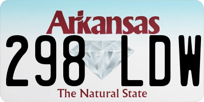 AR license plate 298LDW