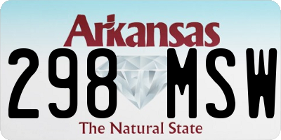 AR license plate 298MSW