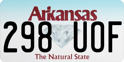 AR license plate 298UOF