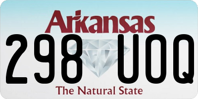 AR license plate 298UOQ