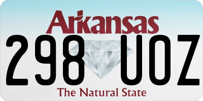 AR license plate 298UOZ