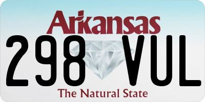 AR license plate 298VUL