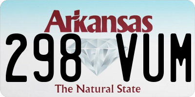 AR license plate 298VUM