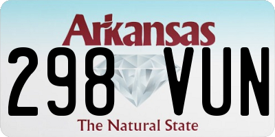 AR license plate 298VUN