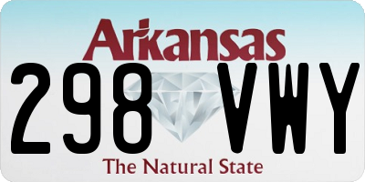 AR license plate 298VWY