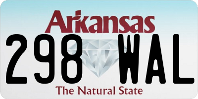 AR license plate 298WAL