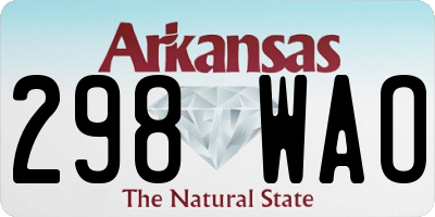AR license plate 298WAO