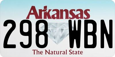 AR license plate 298WBN