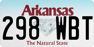 AR license plate 298WBT