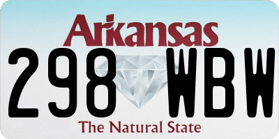 AR license plate 298WBW