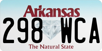 AR license plate 298WCA