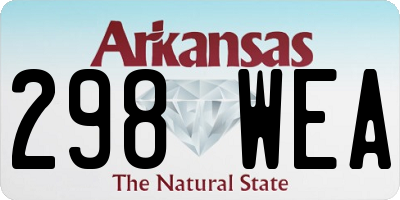 AR license plate 298WEA