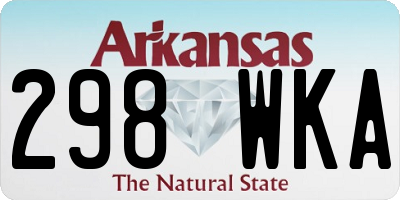 AR license plate 298WKA