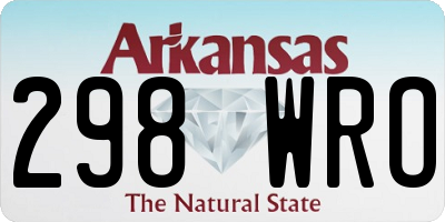 AR license plate 298WRO