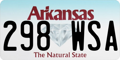 AR license plate 298WSA