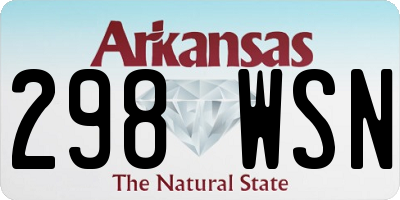 AR license plate 298WSN