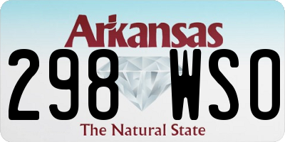 AR license plate 298WSO