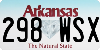 AR license plate 298WSX