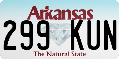 AR license plate 299KUN