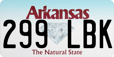 AR license plate 299LBK
